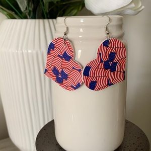 Faux leather double sided earrings NEW